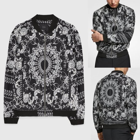 Zara Other - NEW Zara Men Bandana Print Bomber Jacket Unisex M